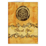 rustic, vintage ,compass nautical thank you card