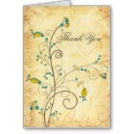 rustic vintage yellow floral wedding Thank You Card