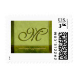 Sage green monogram - customize your own postage stamp