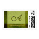 Sage green monogram - customize your own postage stamp