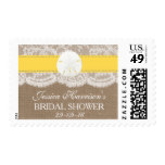 Sand Dollar Beach Bridal Shower - Yellow Postage Stamp