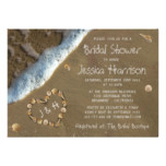 Seashell Heart Beach Bridal Shower Invitations