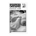 seashell white sand bw postage