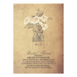 Shabby Vintage Floral Mason Jar Bridal Shower Card
