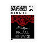 Sheer Red Lace Bridal Shower Postage