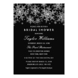 Silver Black Jewel Silver Snowflake Bridal Shower Card