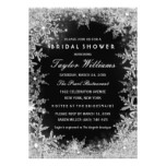 Silver Black Jewel Snowflake Bridal Shower Card