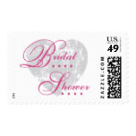 Silver Grunge Heart Pink Text Bridal Shower A06 Stamp