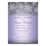 Silver Purple Jewel Snowflake Bridal Shower Invite