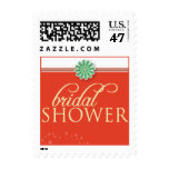 Simple Flower Bridal Shower Invite Stamp (coral)