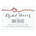 Simple Red Rope Knot Bridal Shower Invitations
