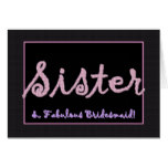 SISTER Thank You Bridesmaid - Plaid Lettering Card