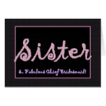 SISTER Thank You Chief Bridesmaid Plaid Lettering Card