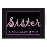 SISTER Thank You Matron of Honor - Plaid Lettering Card