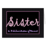 SISTER Thank You Matron of Honour Plaid Lettering Card