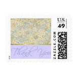Small Blue Floral Thank you Postage Stamp