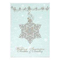 Snowflake and Stars Winter Wedding Invitation