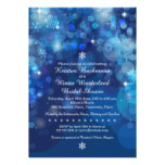 Snowflake Blue Bokeh Winter Bridal Shower Card