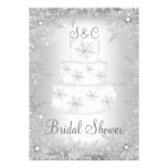 Snowflake Monogram Wedding Cake Bridal Shower Card
