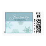 Snowflake Save the Date Wedding Stamps Aqua