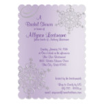 Snowflake Silver and Purple Bridal Shower Card