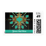 Southwestern Ranch Turquoise Black Gold Postage