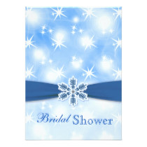 Sparkling white lights and snowflake Bridal Shower Card