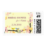 Spring Love Birds Floral Bridal Shower Stamp