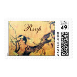 SPRING RSVP ,brown sepia black white Postage Stamp
