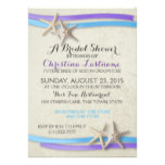 Starfish and Ribbon Purple and Blue Bridal Shower Card