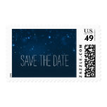 Starry Night Sky Blue Wedding Postage Stamp