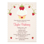 Strawberry Cupcake Bridal Shower Invitation Pink