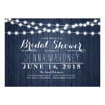 String of Glowing Lights Blue Back Bridal Shower Card