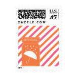 Striped Bridal Shower Stamp with Umbrella