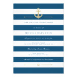 Stylish Blue Striped Nautical Bridal Shower Invite