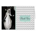 Stylish Chevron Wedding Photo Thank You Card