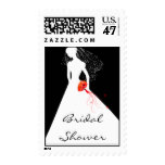 Stylish Silhouette of Bride Shower Stamp