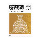 Stylized Lacy Wedding Dress Stamp