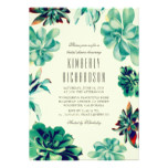 Succulent Bouquet - Floral Teal Bridal Shower Card