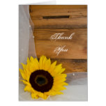 Sunflower and Bridal Veil Country Thank You Card