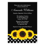Sunflower Black and White Polka Dot Bridal Shower Card