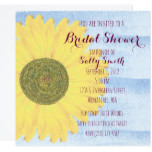 Sunflower Bridal Shower Invitation - blue bkgd