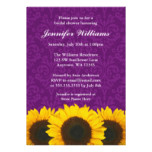 Sunflower Purple Damask Bridal Shower Card