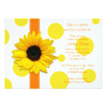 Sunflower Yellow Orange Polka Dot Bridal Shower Card