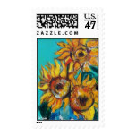 SUNFLOWERS IN BLUE TURQUOISE ,SUMMER PARTY POSTAGE