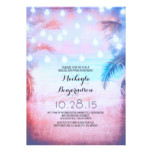 Sunset Beach & String Lights Bridal Shower Card