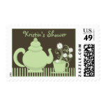 Tea Party Green Bridal Shower Stamp