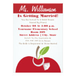 Teacher Bridal Shower Invite - Red Apple & Ring