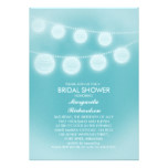 teal blue romantic lanterns bridal shower card