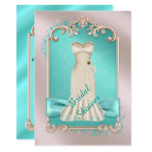 Teal Gold and Silver Bridal Shower Invitation